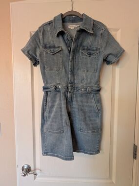 Good American Light Blue Fit For Success Denim Mini Dress